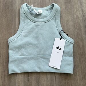 ALO Yoga Women's Light Blue Crop Top